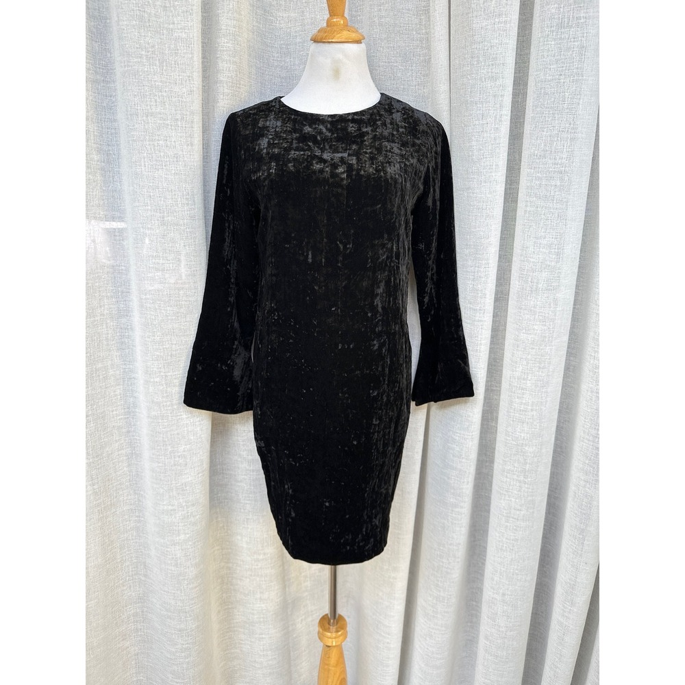 Andrea Jovine Petite Crushed Velvet Little Black Dress